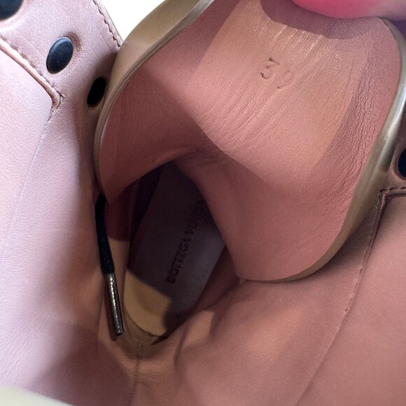 Bottega Veneta The Bounce Lace Up Mid Calf Combat Boots Allspice Tan Size 39 - Picture 12 of 14